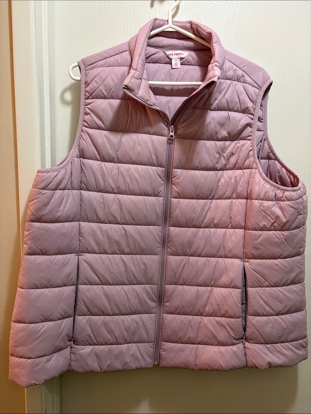 Joe Fresh Light Pink Quilted Sleeveless Puffer Vest
